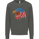 American Eagle USA Flag July 4th Kids Sweatshirt Jumper Storm Grey