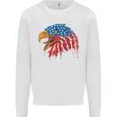 American Eagle USA Flag July 4th Kids Sweatshirt Jumper White