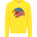 American Eagle USA Flag July 4th Kids Sweatshirt Jumper Yellow