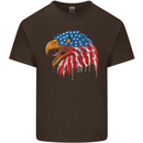 American Eagle USA Flag July 4th Kids T-Shirt Childrens Chocolate