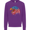 American Eagle USA Flag July 4th Mens Sweatshirt Jumper Purple
