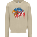 American Eagle USA Flag July 4th Mens Sweatshirt Jumper Sand