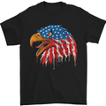 American Eagle USA Flag July 4th Mens T-Shirt Cotton Gildan Black