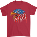 American Eagle USA Flag July 4th Mens T-Shirt Cotton Gildan Red