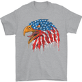 American Eagle USA Flag July 4th Mens T-Shirt Cotton Gildan Sports Grey