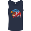 American Eagle USA Flag July 4th Mens Vest Tank Top Navy Blue