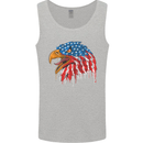 American Eagle USA Flag July 4th Mens Vest Tank Top Sports Grey