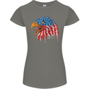 American Eagle USA Flag July 4th Womens Petite Cut T-Shirt Charcoal