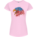 American Eagle USA Flag July 4th Womens Petite Cut T-Shirt Light Pink