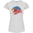 American Eagle USA Flag July 4th Womens Petite Cut T-Shirt White