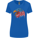 American Eagle USA Flag July 4th Womens Wider Cut T-Shirt Royal Blue