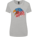 American Eagle USA Flag July 4th Womens Wider Cut T-Shirt Sports Grey