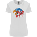 American Eagle USA Flag July 4th Womens Wider Cut T-Shirt White