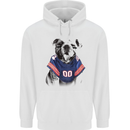 American Football Bulldog With Tattoos Mens Hoodie White