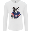 American Football Bulldog With Tattoos Mens Long Sleeve T-Shirt White