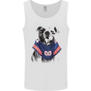 American Football Bulldog With Tattoos Mens Vest Tank Top White
