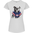 American Football Bulldog With Tattoos Womens Petite Cut T-Shirt White