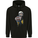 American Football Player Holding a Ball Childrens Kids Hoodie Black