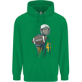 American Football Player Holding a Ball Childrens Kids Hoodie Irish Green