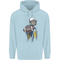 American Football Player Holding a Ball Childrens Kids Hoodie Light Blue