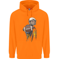 American Football Player Holding a Ball Childrens Kids Hoodie Orange