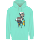 American Football Player Holding a Ball Childrens Kids Hoodie Peppermint