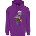 American Football Player Holding a Ball Childrens Kids Hoodie Purple
