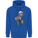 American Football Player Holding a Ball Childrens Kids Hoodie Royal Blue
