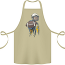 American Football Player Holding a Ball Cotton Apron 100% Organic Khaki