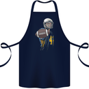 American Football Player Holding a Ball Cotton Apron 100% Organic Navy Blue
