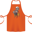American Football Player Holding a Ball Cotton Apron 100% Organic Orange