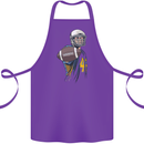 American Football Player Holding a Ball Cotton Apron 100% Organic Purple