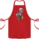 American Football Player Holding a Ball Cotton Apron 100% Organic Red