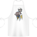 American Football Player Holding a Ball Cotton Apron 100% Organic White