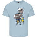American Football Player Holding a Ball Kids T-Shirt Childrens Light Blue