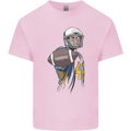 American Football Player Holding a Ball Kids T-Shirt Childrens Light Pink