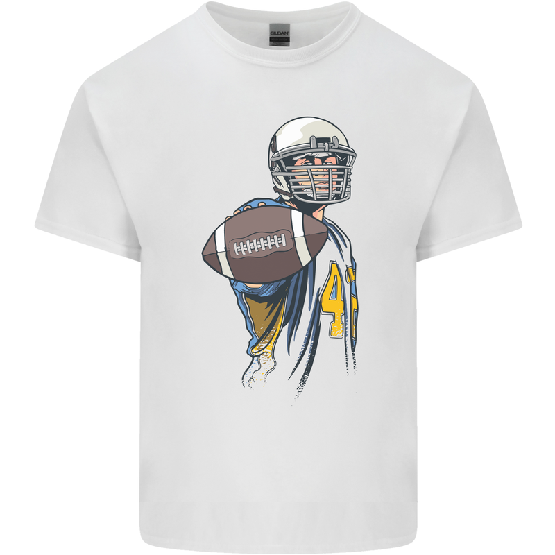 American Football Player Holding a Ball Kids T-Shirt Childrens White