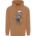 American Football Player Holding a Ball Mens 80% Cotton Hoodie Caramel Latte