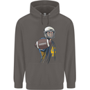 American Football Player Holding a Ball Mens 80% Cotton Hoodie Charcoal