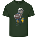 American Football Player Holding a Ball Mens Cotton T-Shirt Tee Top Forest Green