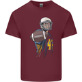 American Football Player Holding a Ball Mens Cotton T-Shirt Tee Top Maroon