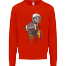 American Football Player Holding a Ball Mens Sweatshirt Jumper Bright Red