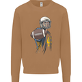American Football Player Holding a Ball Mens Sweatshirt Jumper Caramel Latte