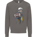 American Football Player Holding a Ball Mens Sweatshirt Jumper Charcoal