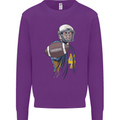 American Football Player Holding a Ball Mens Sweatshirt Jumper Purple