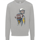 American Football Player Holding a Ball Mens Sweatshirt Jumper Sports Grey