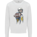 American Football Player Holding a Ball Mens Sweatshirt Jumper White