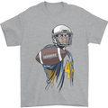 American Football Player Holding a Ball Mens T-Shirt Cotton Gildan Sports Grey