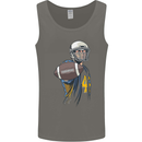 American Football Player Holding a Ball Mens Vest Tank Top Charcoal