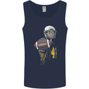 American Football Player Holding a Ball Mens Vest Tank Top Navy Blue